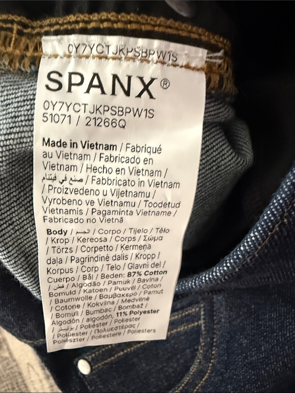 SPANX Dark Raw Indigo Pull On Flare Jeans - Picture 9 of 9
